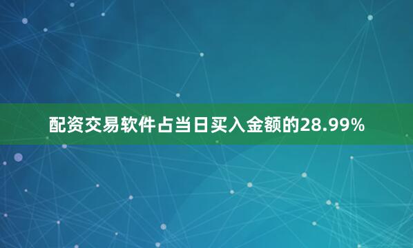 配资交易软件占当日买入金额的28.99%