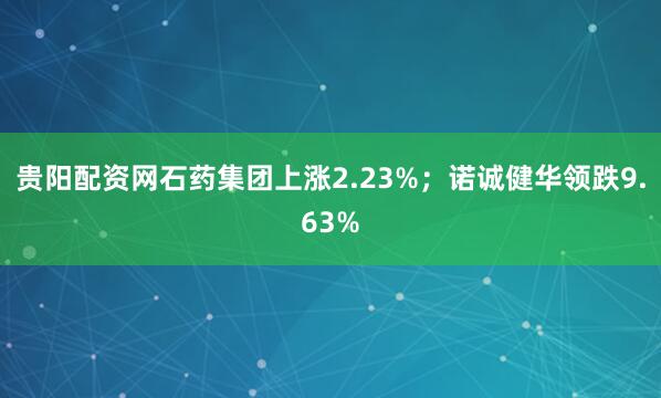 贵阳配资网石药集团上涨2.23%；诺诚健华领跌9.63%